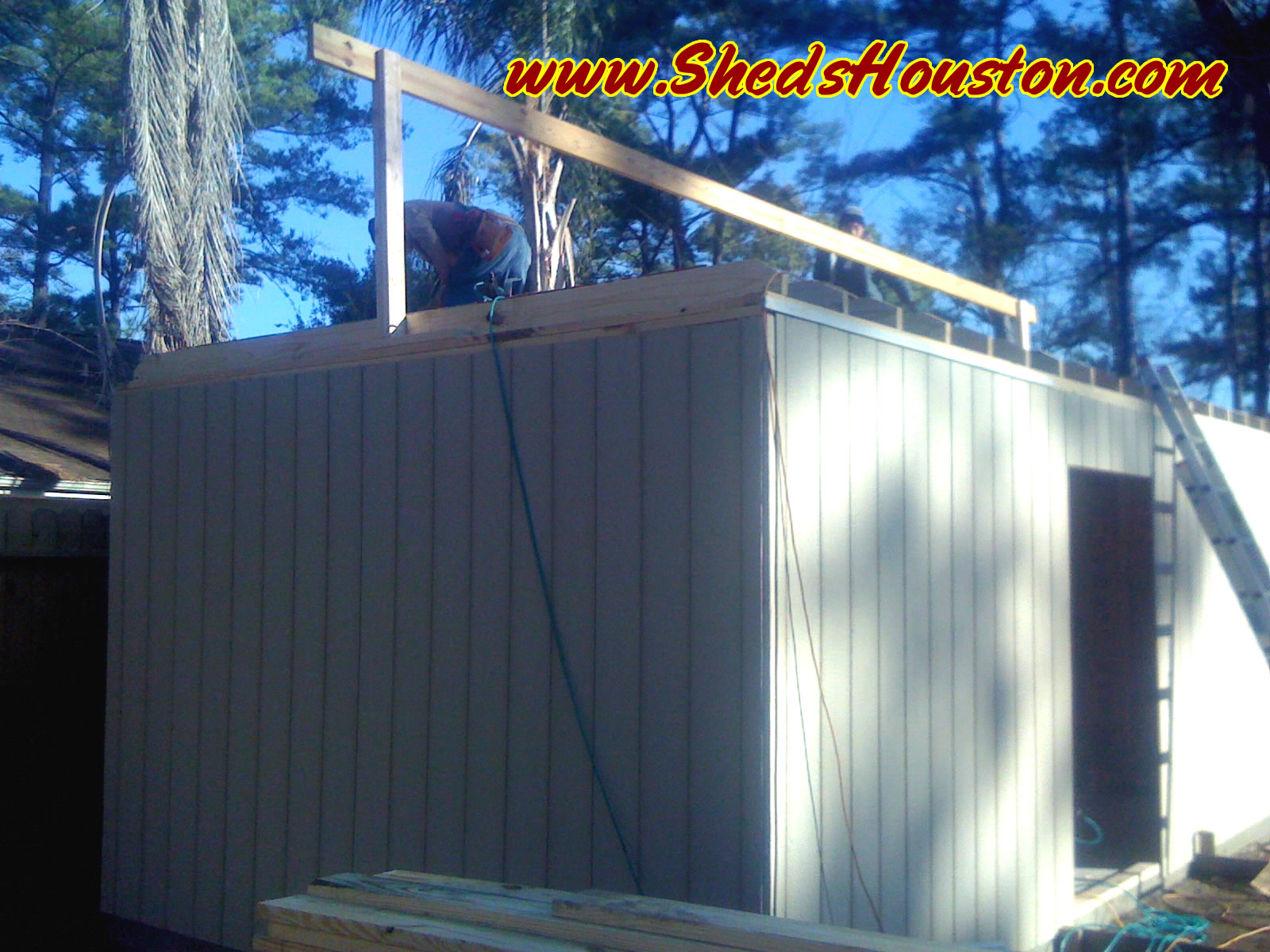 Preparing a shed for an attic and a roof