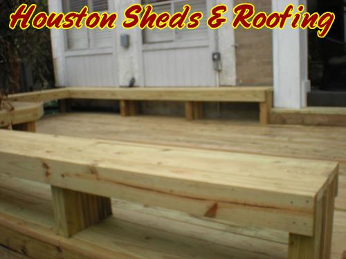 New Backyard Deck with Benches Around Edges