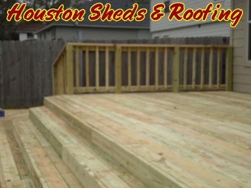 Backyard Deck with Rail and Stairs