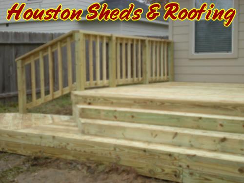 Backyard Deck with Rail and Stairs