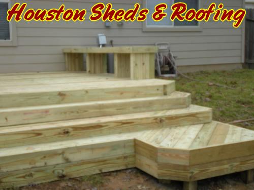 Backyard Deck with Rail and Stairs