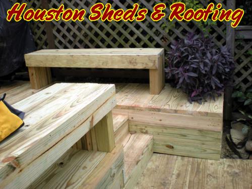 New Deck with Recessed Stairs and Custom Bench