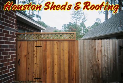 Tall Wood Fence with Lattice Border