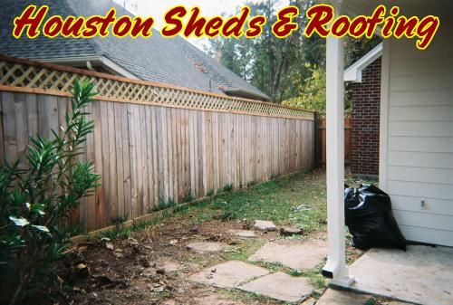Tall Wood Fence with Lattice Border