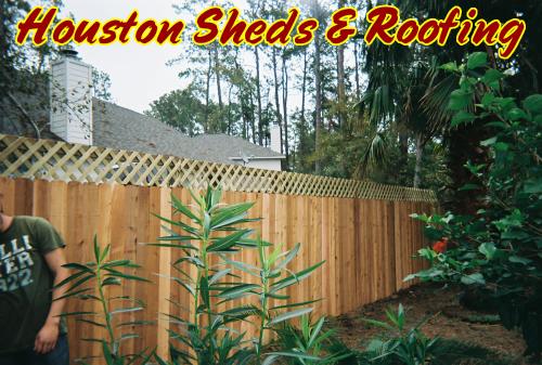 Tall Wood Fence with Lattice Border