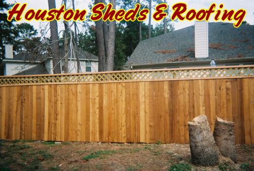 Tall Wood Fence with Lattice Border