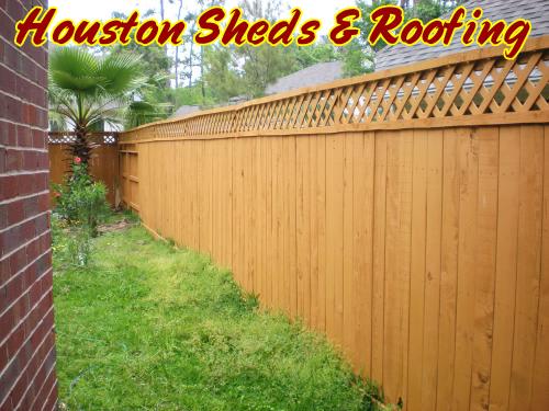 Tall Wood Fence with Lattice Border