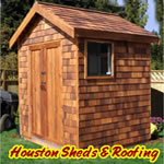 cedar storage shed shingles houstong woodlands sugar land