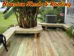 wood deck with benches lattice houston stairs